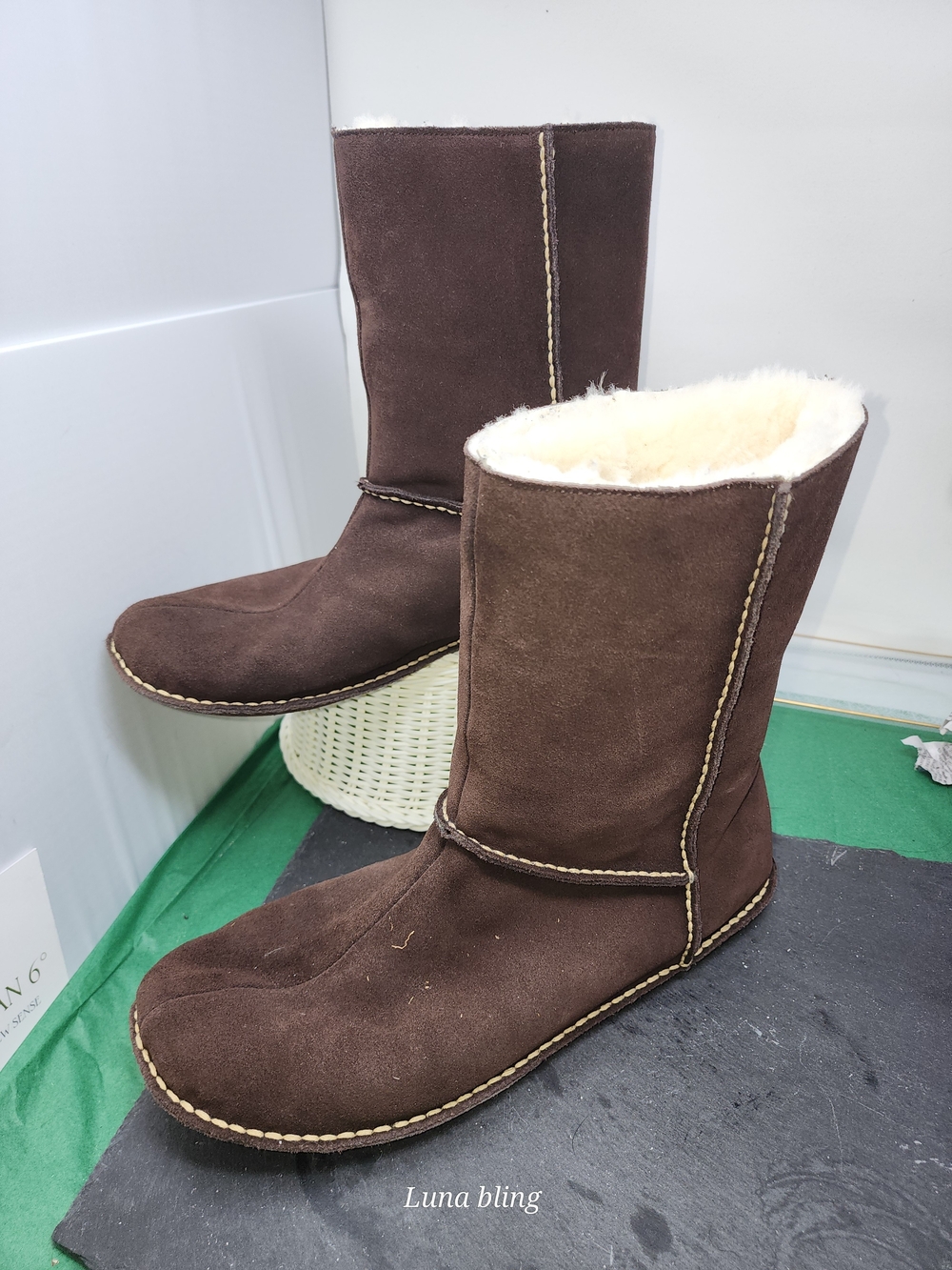 Banana Republic Brown Suede Shearling-Lined Winter Boots